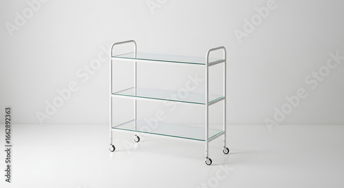Elegant Bar Cart with Glass and Metal Frame