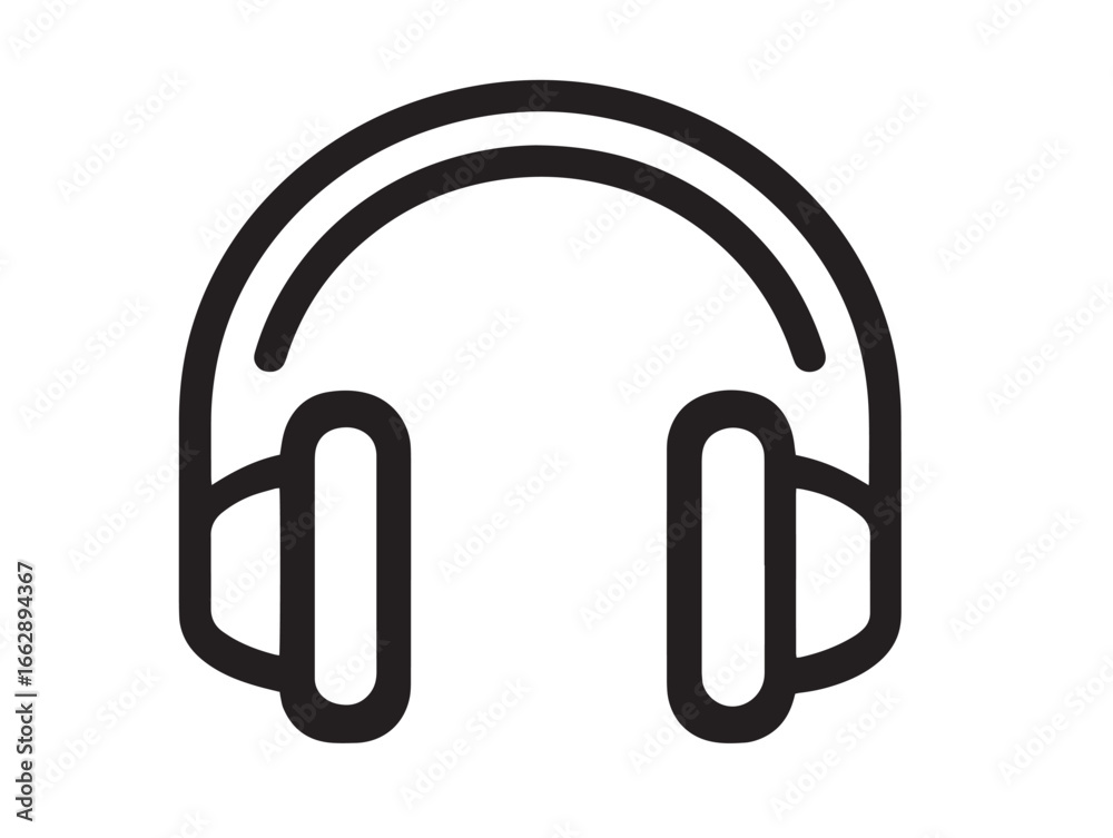Innovative Wireless Headphones Icon Design in Sleek Minimal Line Art Innovative Wireless Headphones Icon Design in Sleek Minimal Line Art