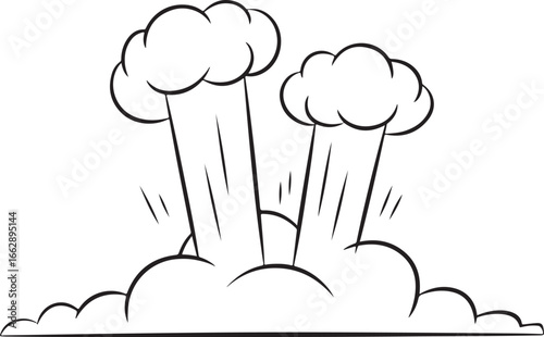 Cartoon Explosion Comic Boom Blast Cloud Illustration