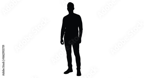 Silhouette of a man standing in full length