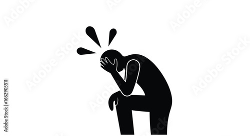 Silhouette of a person expressing sadness