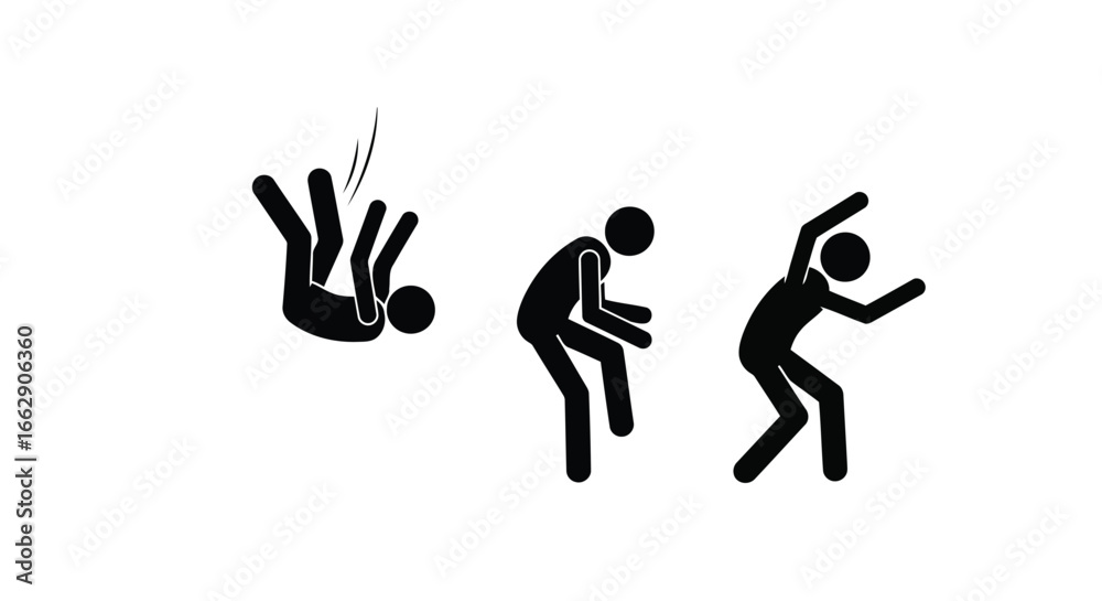 Fototapeta premium Stick figure falling and recovering