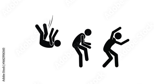 Stick figure falling and recovering