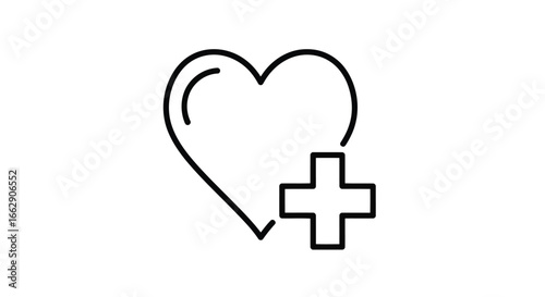Heart with plus sign representing health and love