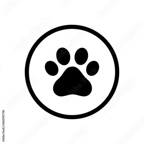 Paw Print Icon A Simple and Elegant Graphic Symbol for Animal Lovers and Pet Care