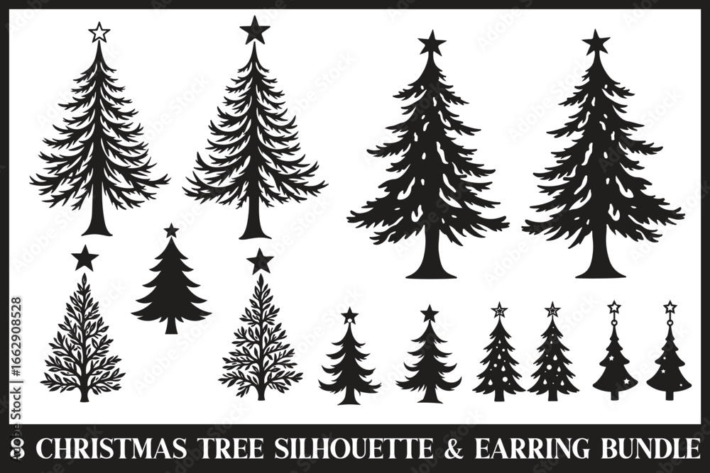 Obraz premium Xmas Tree & Earring Cut Bundle