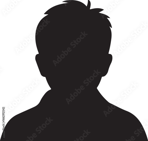 Silhouette Profile Boy Person Young Child Silhouette Person Front Portrait