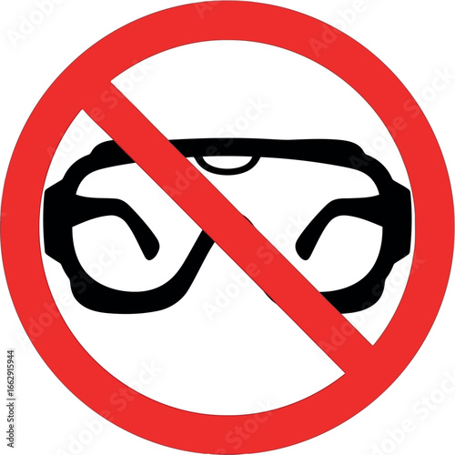 No safety goggles sign