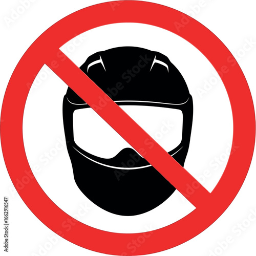 No motorcycle helmet sign