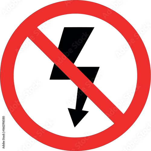 No electrical hazard symbol danger warning sign
