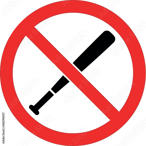 No baseball bat sign