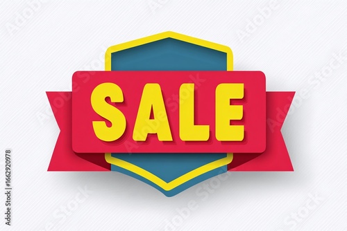 Bold SALE announcement on a modern badge, perfect for marketing promotions and discounts