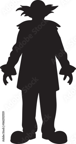 Creepy Clown Silhouette with Gloves