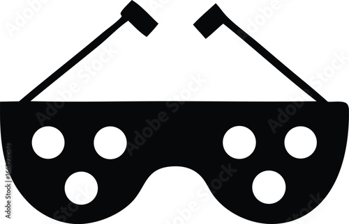 Creative pinhole glasses icon symbol representing vision improvement eye care and optometry concepts