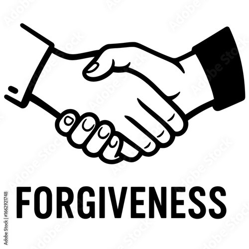 Forgiveness Handshake Symbol for Reconciliation and Peace