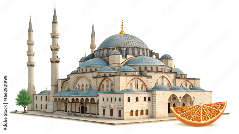 Fototapeta premium mosque isolated on white background