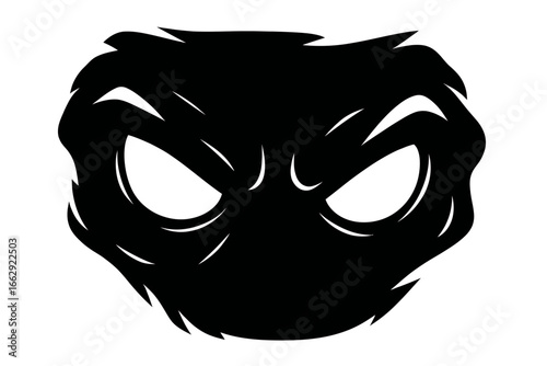 Angry Monstrous Eyes in Shadow Vector - Sinister Horror and Villain Design