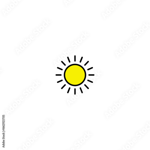 Sun icon logo flat vector design