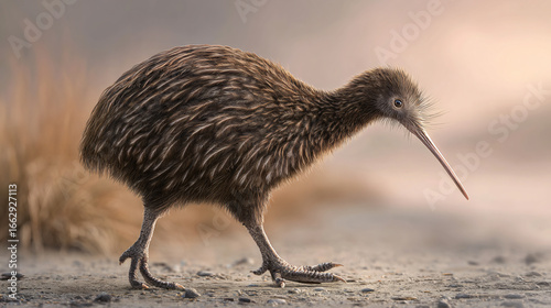 kiwi bird walking