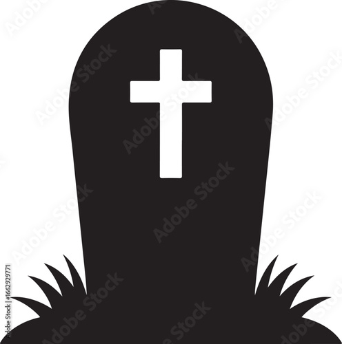 Tombstone Silhouette Cemetery Grave Stone Rip Death Halloween Spooky