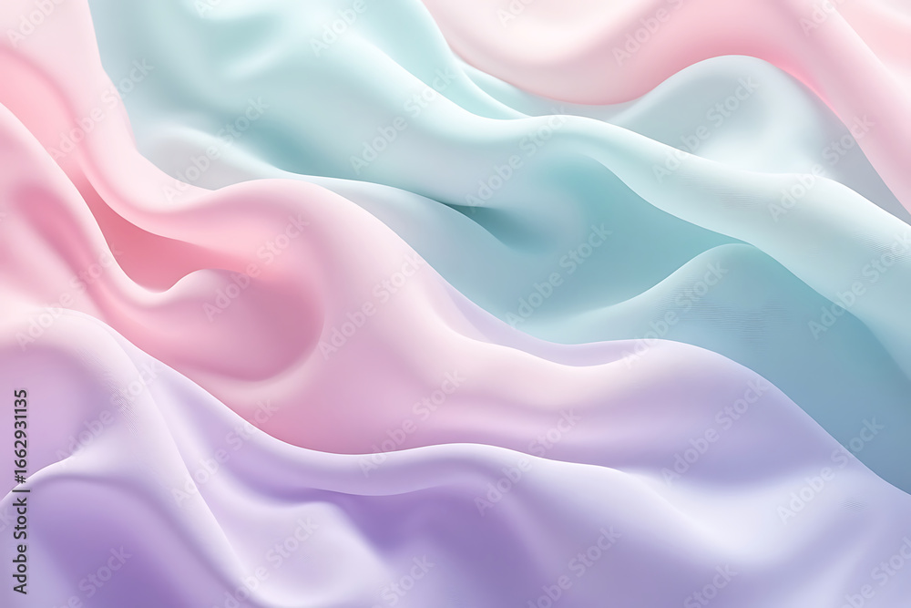 Obraz premium Abstract Silk Fabric Background with Flowing Waves and Pastel Colors for Elegant and Luxurious Visuals