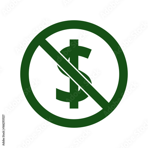 Free Download No money, No Dollars sign icon isolated on transparent background - GFXLoad