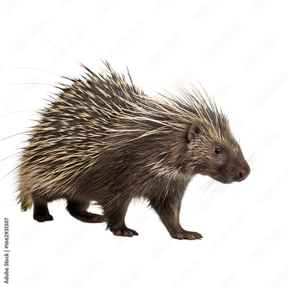 Fototapeta premium Hedgehog isolated on a transparent background 
