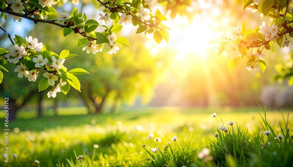 Obraz premium Spring blossoms bathed in sunlight (1)