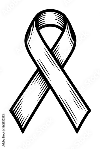 Awareness Ribbon Vector Graphic - Hand-Drawn Symbol for Solidarity, Support, and Health Campaigns