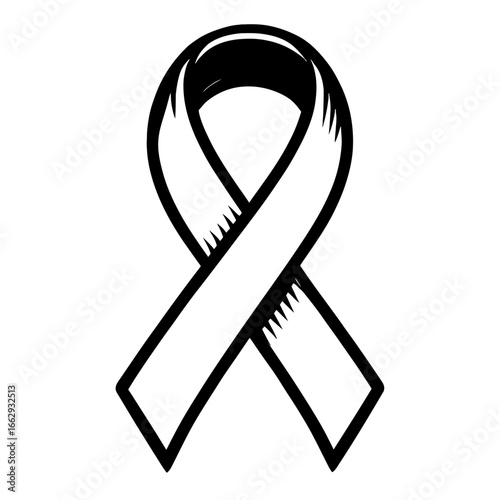 Awareness Ribbon Vector Graphic - Hand-Drawn Symbol for Solidarity, Support, and Health Campaigns