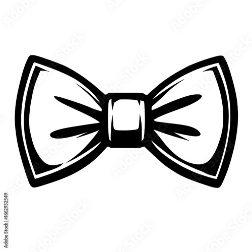 Elegant Bow Tie Vector Graphic - Hand-Drawn Accessory for Formal Wear, Fashion, and Events