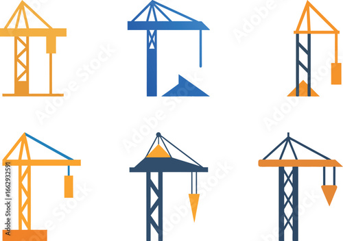 Modern Engineering & Industrial Crane Symbols