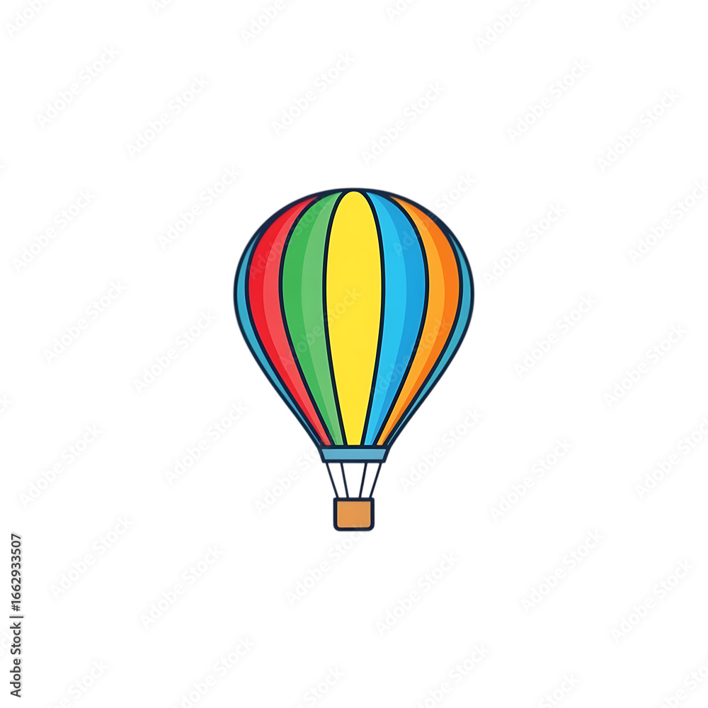 Naklejka premium Colorful hot air balloon icon isolated on transparent background
