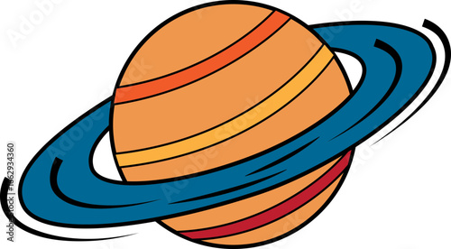 Planet Saturn silhouette icon. Planet Saturn with planetary ring vector icons isolated on transparent background. Cosmos and astronomy planet vector illustration.