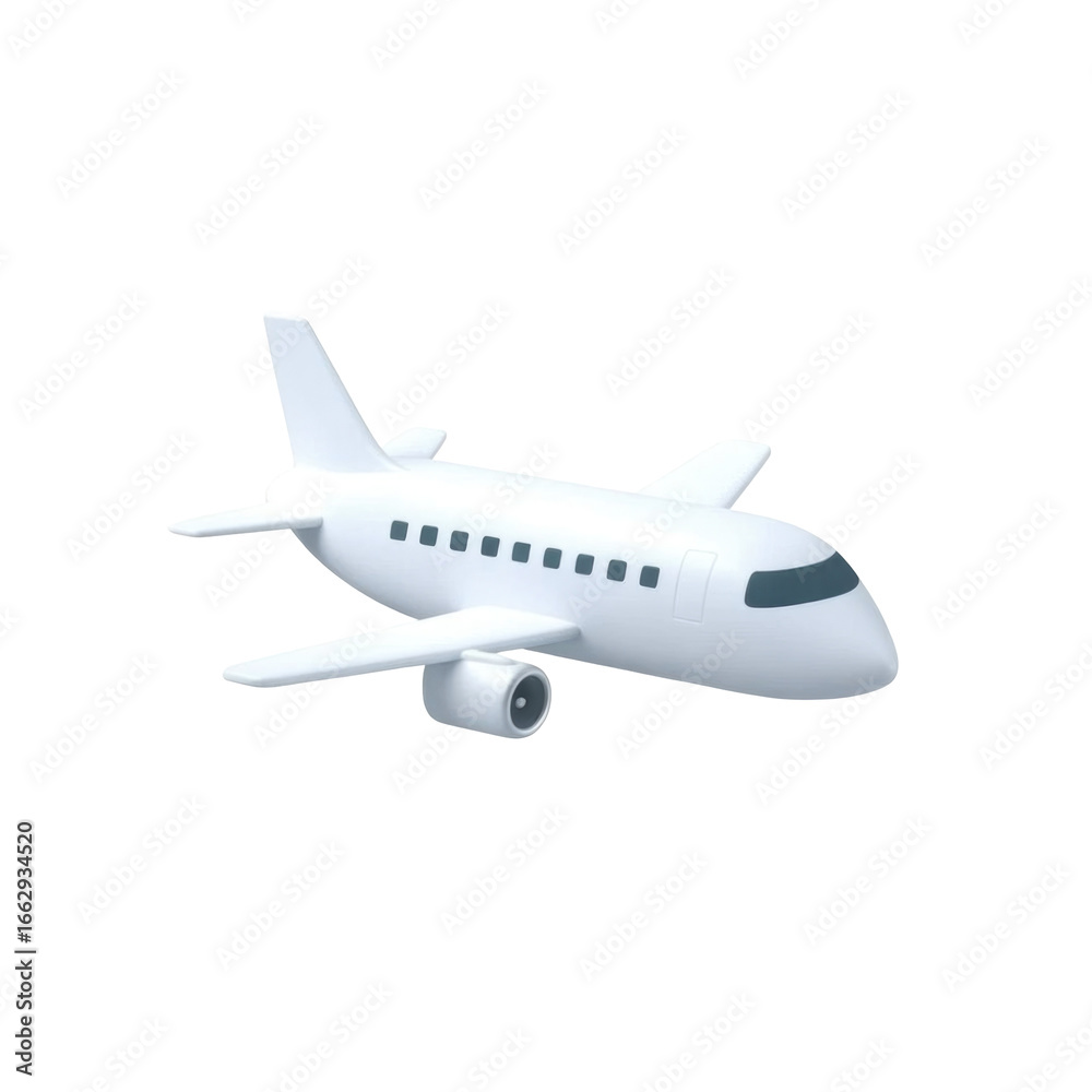 Fototapeta premium Realistic white airplane icon on a black background for travel graphics and aviation design use