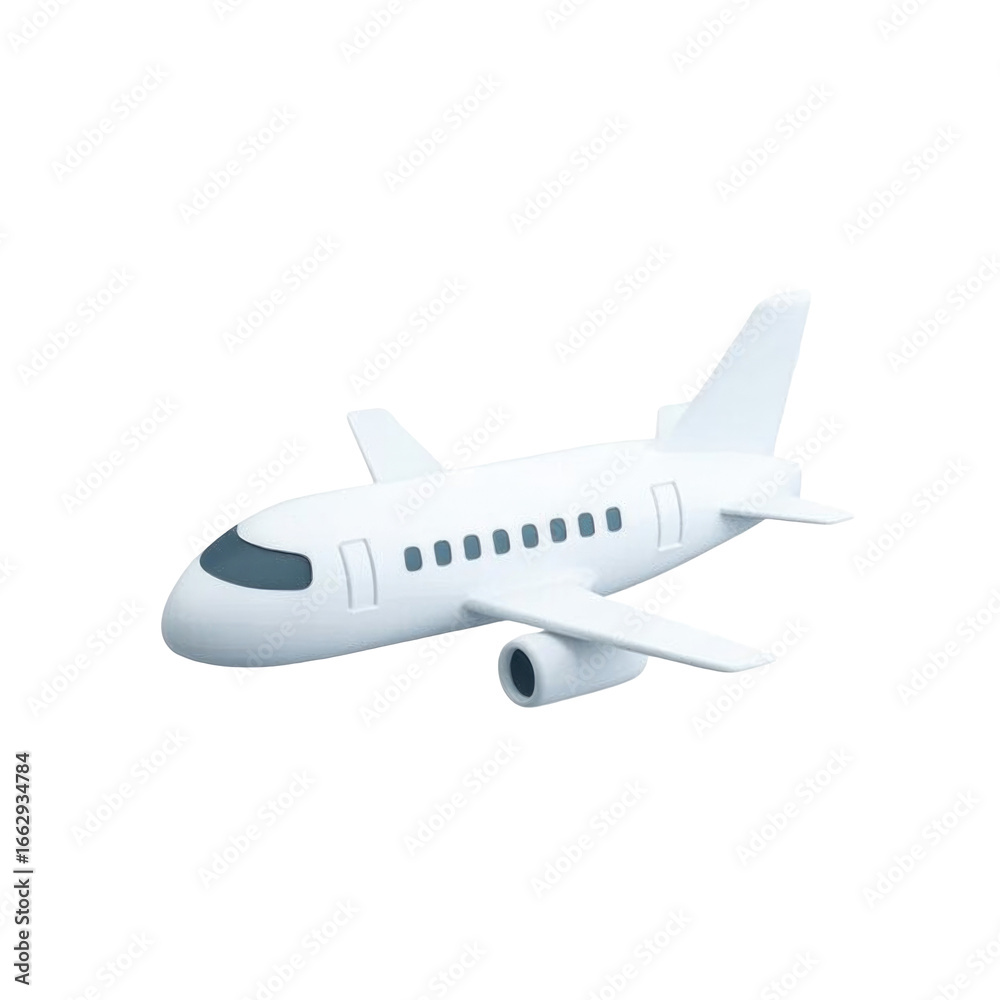 Fototapeta premium Realistic 3D airplane emoji isolated on transparent background for travel and aviation themes