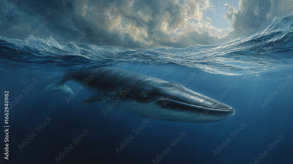 Fototapeta premium minke whale surfacing