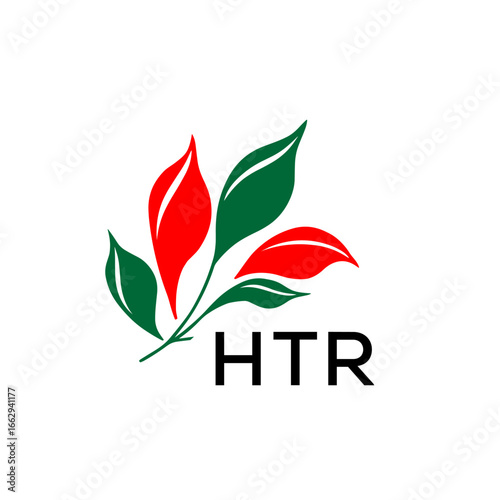 HTR Modern Abstract Leaf Logo Design – Red and Green Nature-Inspired Brand Icon, HTR Later Logo, 
