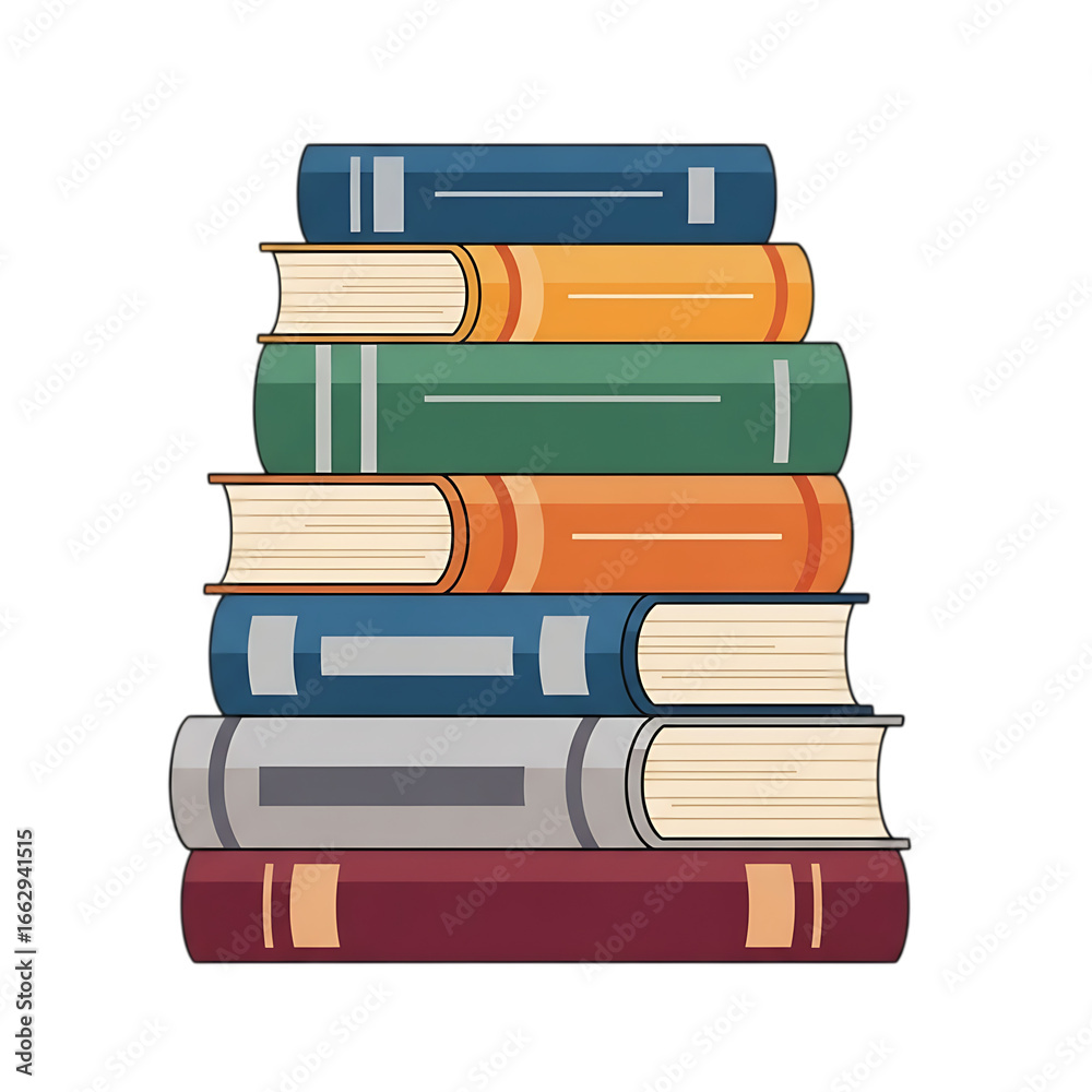 Fototapeta premium Stack of books isolated on transparent background