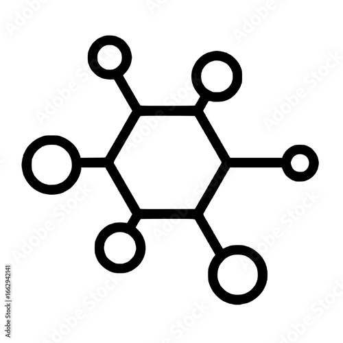 Molecule hexagon science structure icon