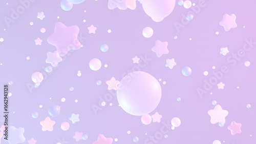 Pastel stars and bubbles sky animation. (loop)
