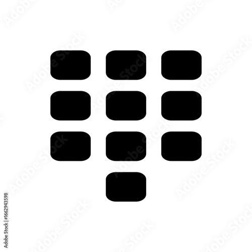 Black rounded squares arranged in a grid pattern resembling a keypad or application menu interface layout