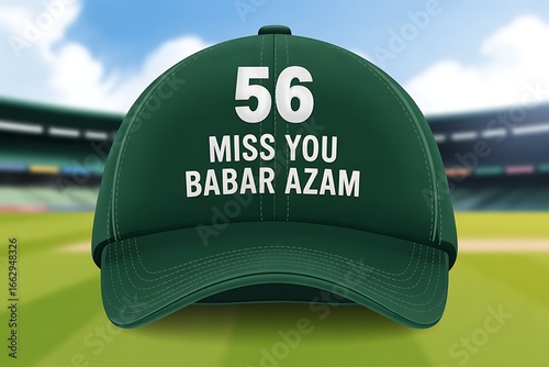 Green cricket cap with 