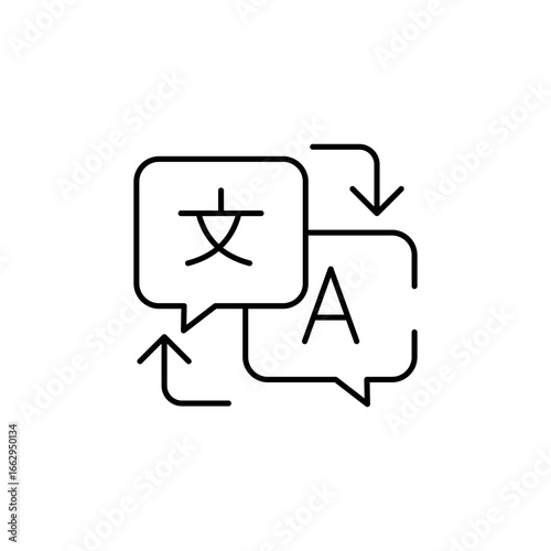 Convert Language icon design with white background stock illustration