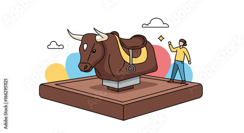 Mechanical bull ride amusement entertainment fun activity for parties and events