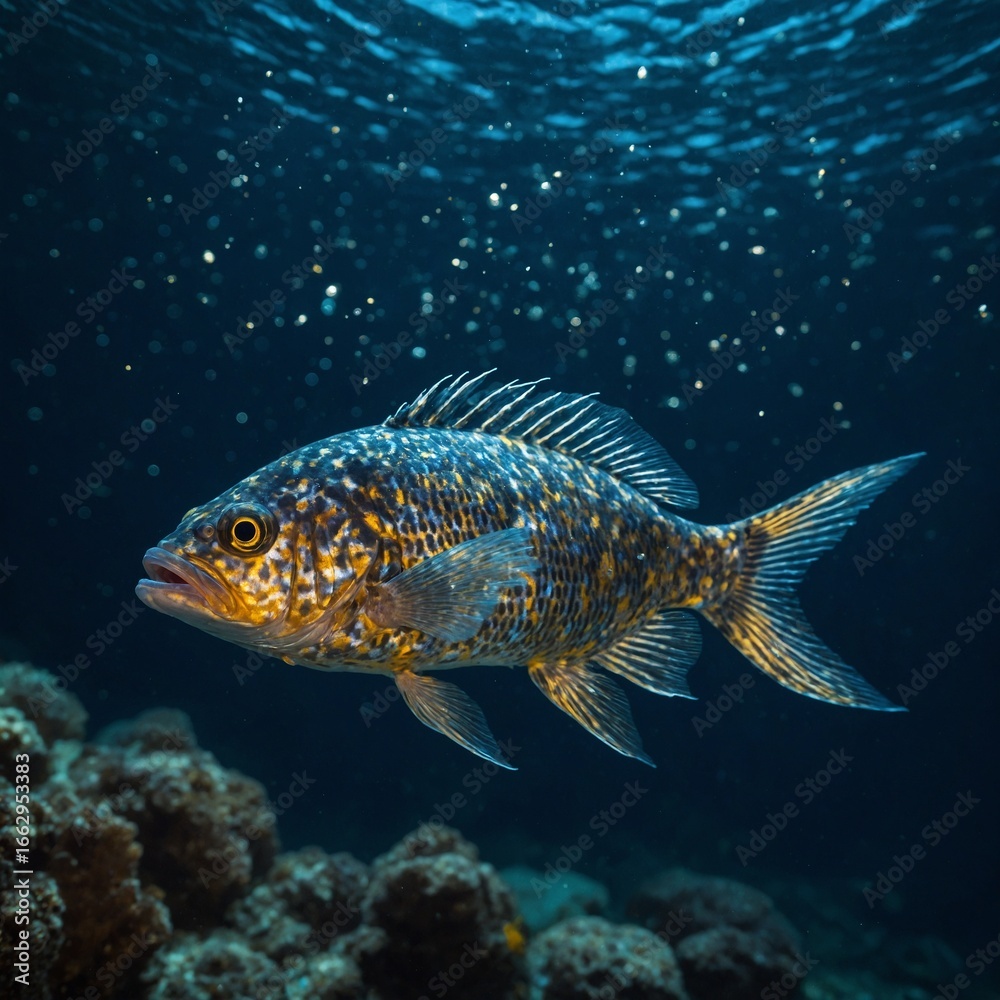 Fototapeta premium fish on a blue background