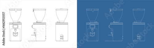 Coffee grinder blueprint barista equipment