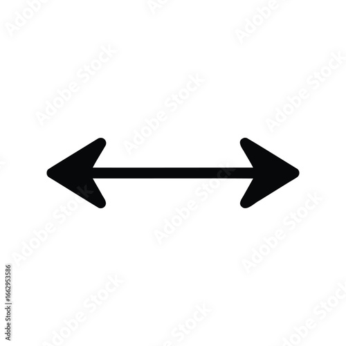 Bidirectional arrow indicating movement in both directions on a white background
