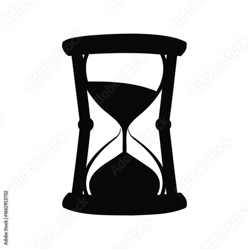 Hourglass with sand in silhouette represents the passage of time, life.