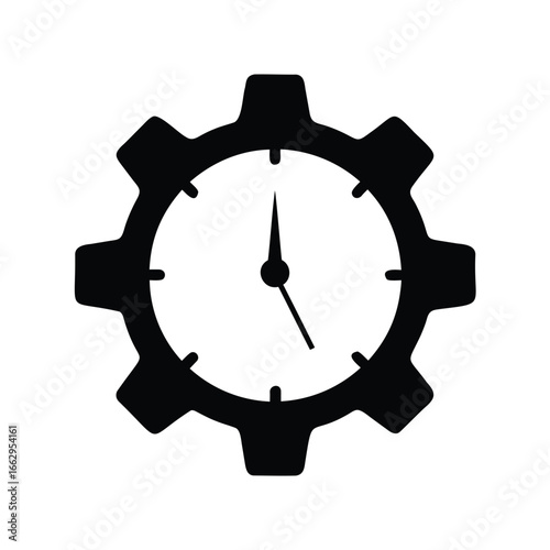 Illustration of a gear shaped clock representing time management and deadlines